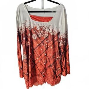 Plus Size Women's Holiday PJ top
